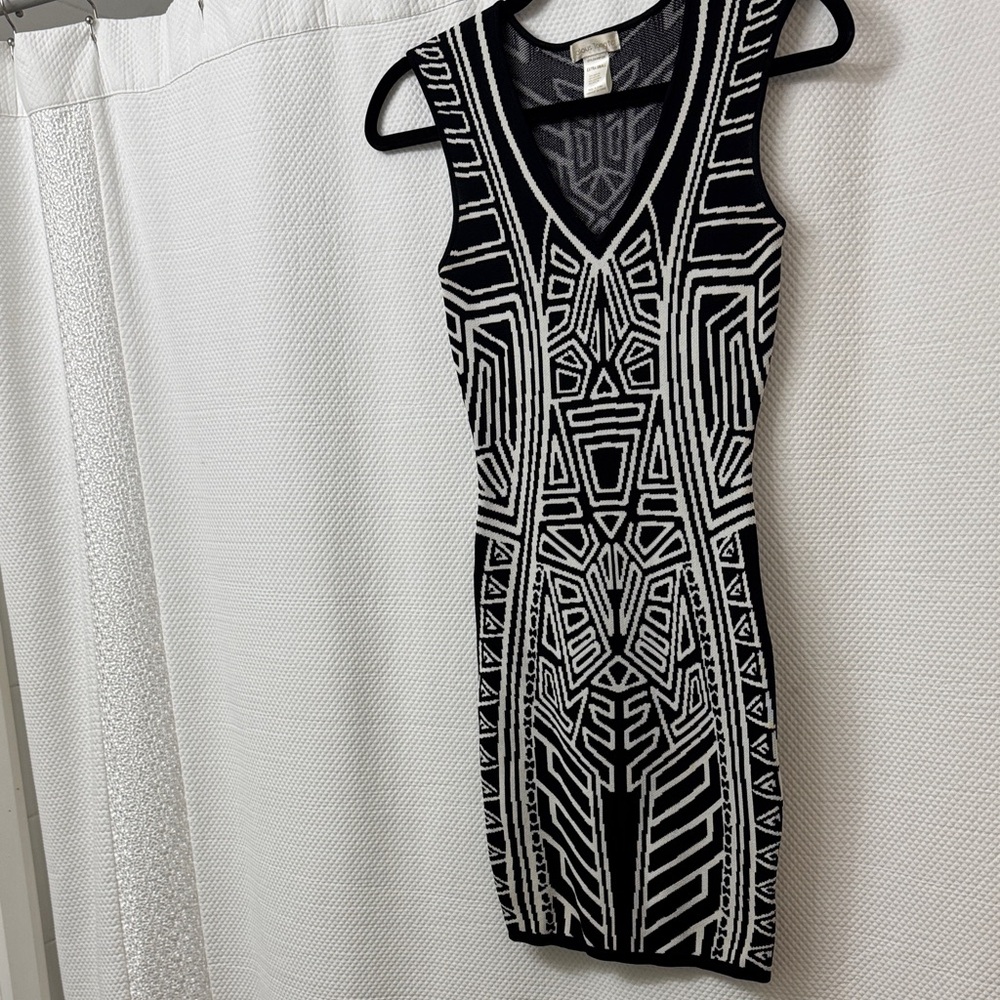 Jealous Tomato Black and White Geometric Mini Dress